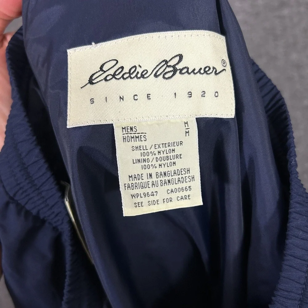 Vtg Eddie Bauer‎ Rain Pants Men's Medium Navy Waterproof Outdoor Seam Sealed